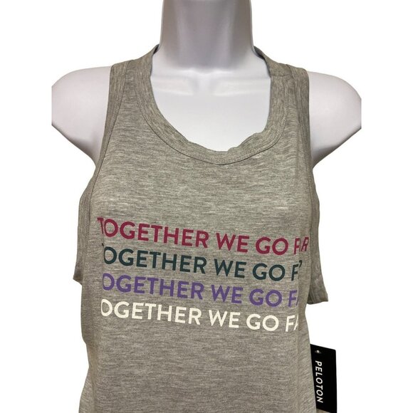 NEW! Peloton Go to Racer Tank Grey Together We Go Far Shirt Women's Medium - Picture 3 of 12